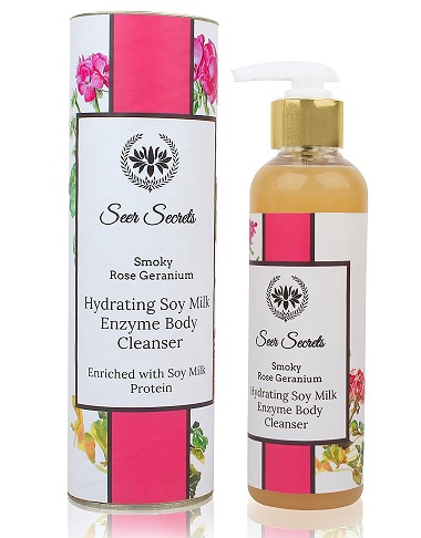 India Desire : Buy Seer Secrets Smoky Rose Geranium Hydrating Soy Milk Enzyme Body Cleanser Essential Oil (250ML) at Rs. 515 from Amazon